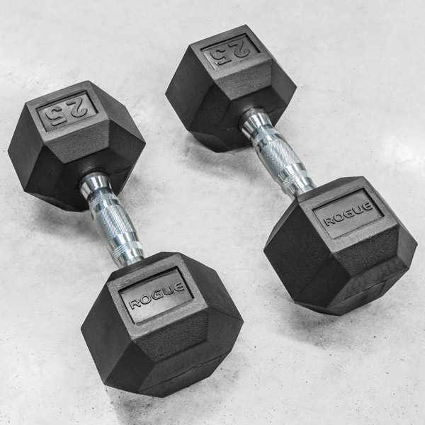 Rogue Dumbbells Weight Training Rubber Hex