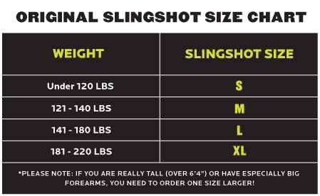 Original Slingshot Sizing Original Slingshot Sizing