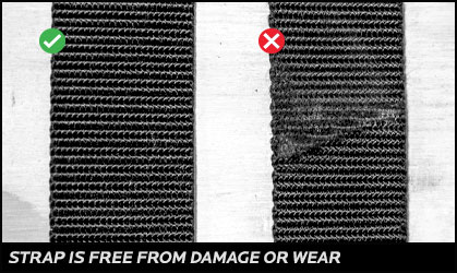 Strap is free from damage or wear