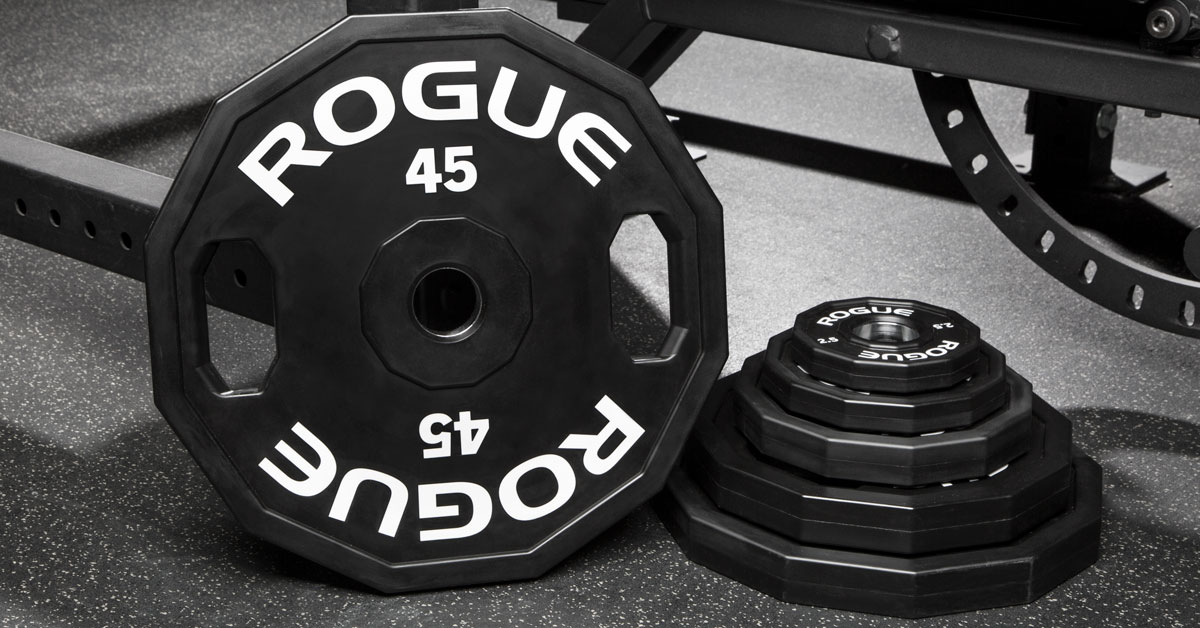Rogue 12Sided Urethane Grip Plates Black Rogue Fitness