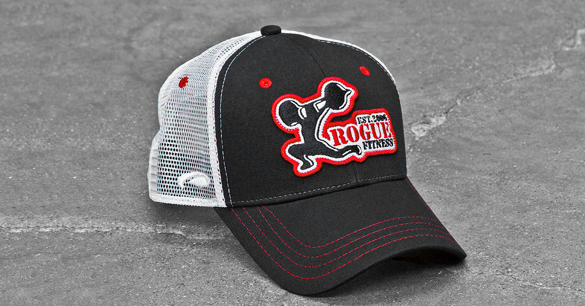 Rogue Barbell Trucker Hat Logo Cap Black Rogue Fitness