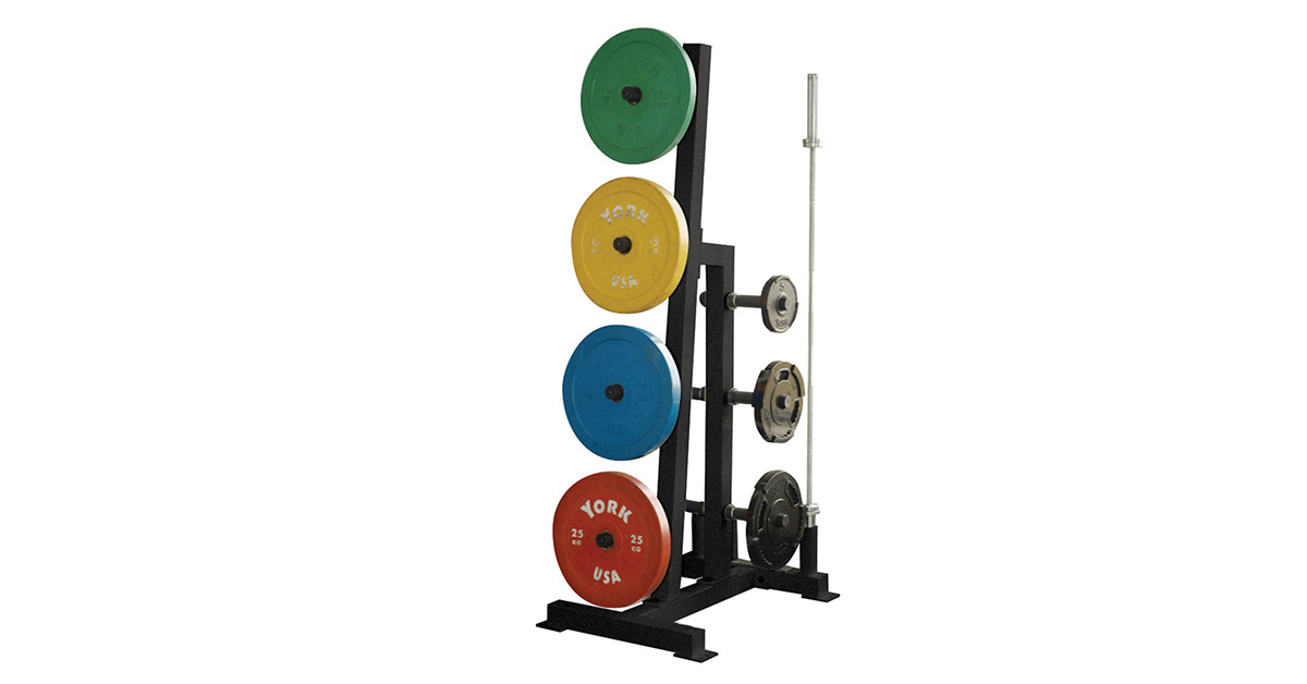 York Single Sided Bumper Plate Tree Rogue Fitness