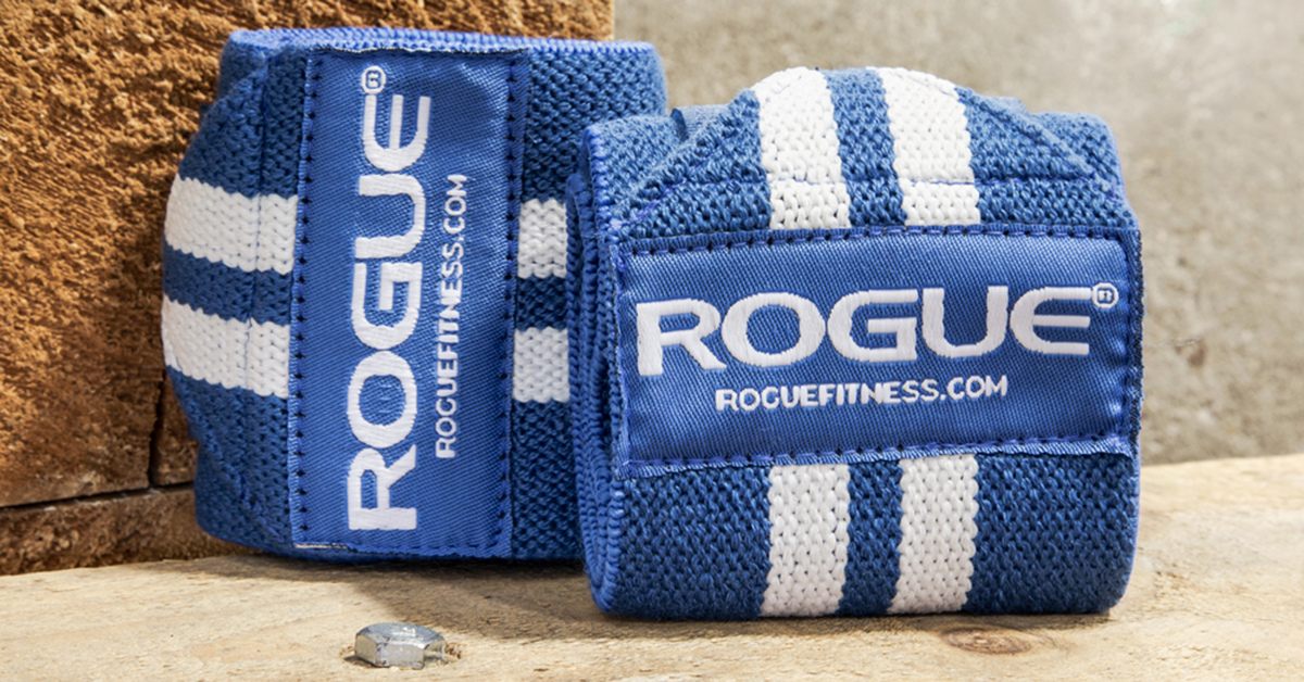 Rogue Wrist Wraps Blue/White Rogue Fitness