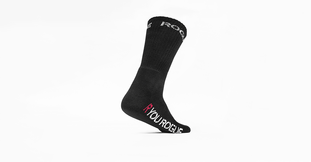 Rogue Crew Socks Black Athletic Socks Black Hybrid Cool Max