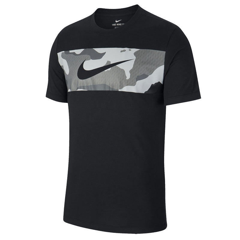 Nike Men's Dri Fit Tee Camo - Black / Black / White | Rogue Fitness