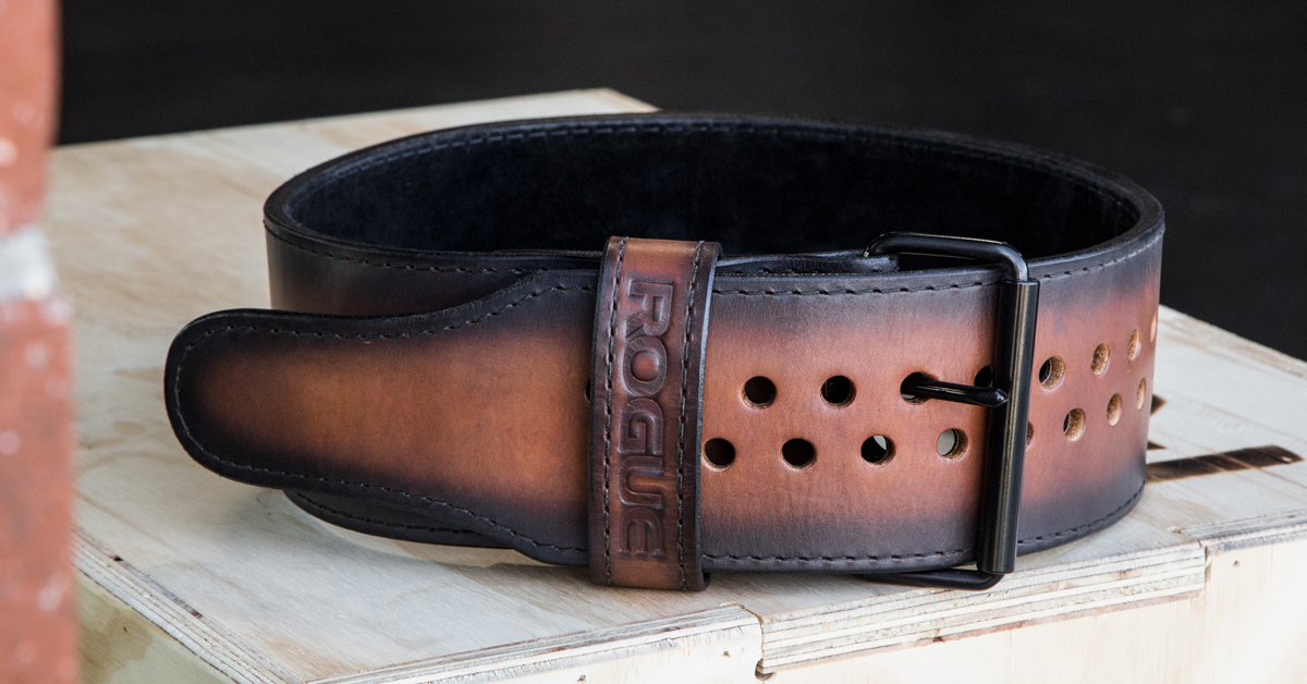 Rogue Faded 4" Lifting Belt by Pioneer Brown Rogue Fitness