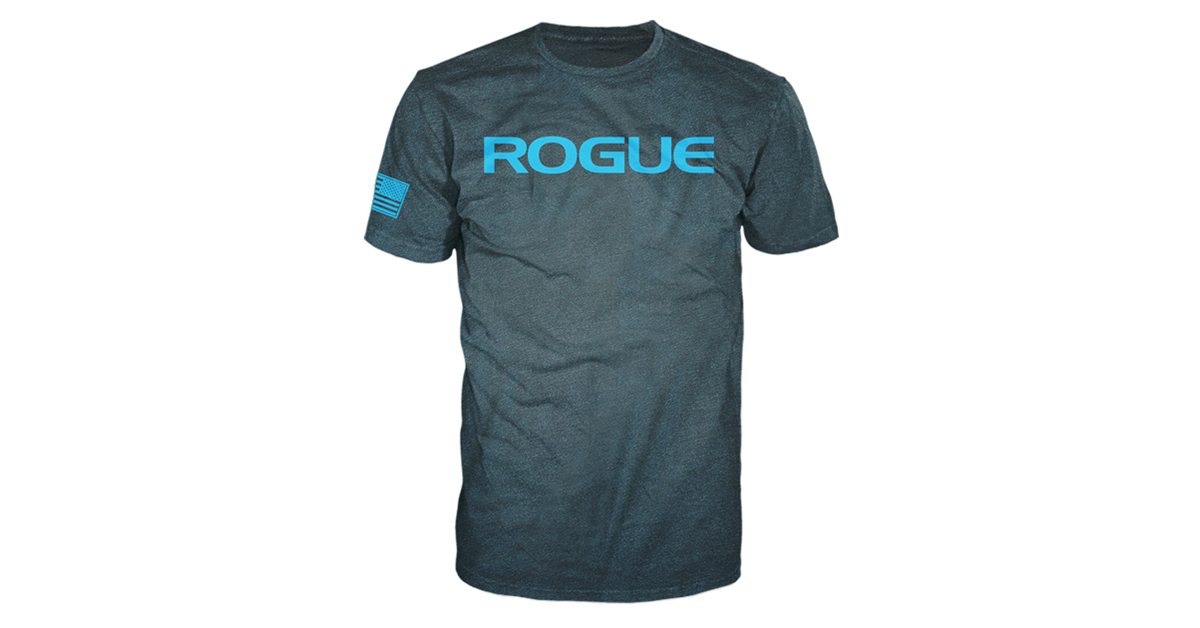 Rogue Basic Shirt Men's Black Aqua / Blue Rogue Fitness