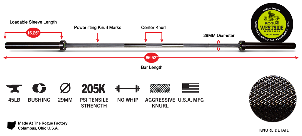 Rogue Westside Power Bar 2.0 | Rogue Fitness