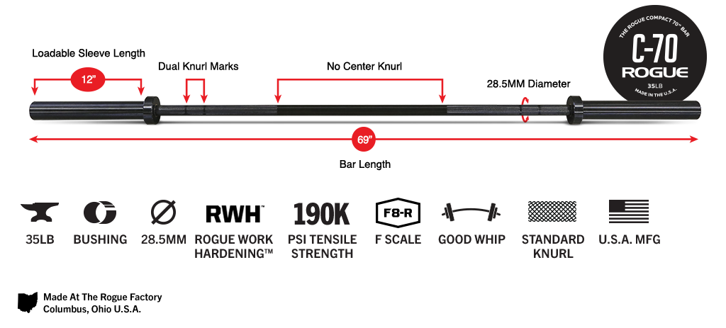 standard barbell size