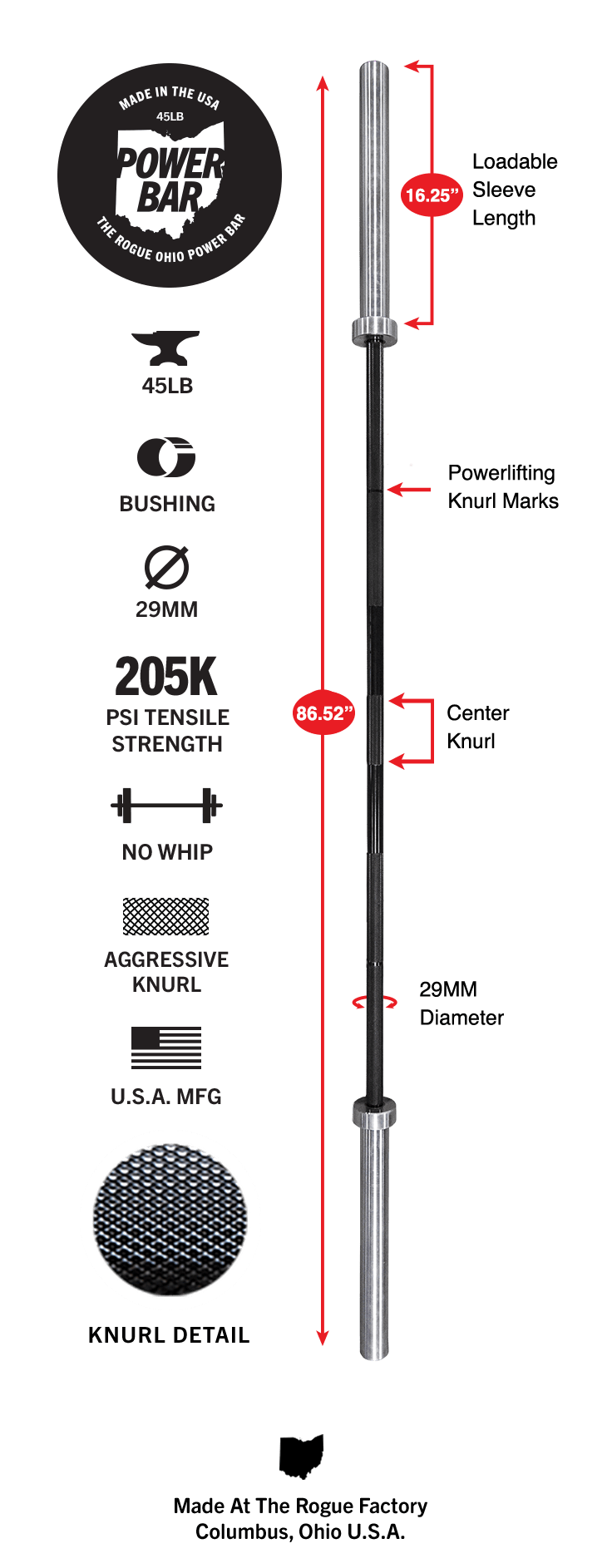 Rogue Ohio Power Bar Rogue Fitness