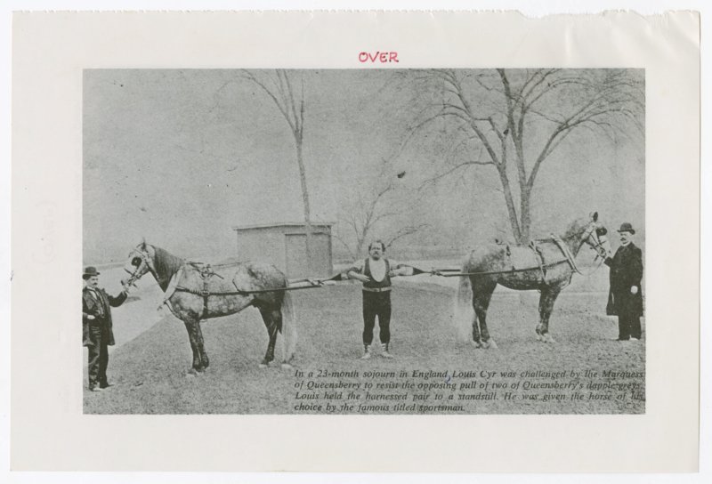 Louis Cyr horse restraint