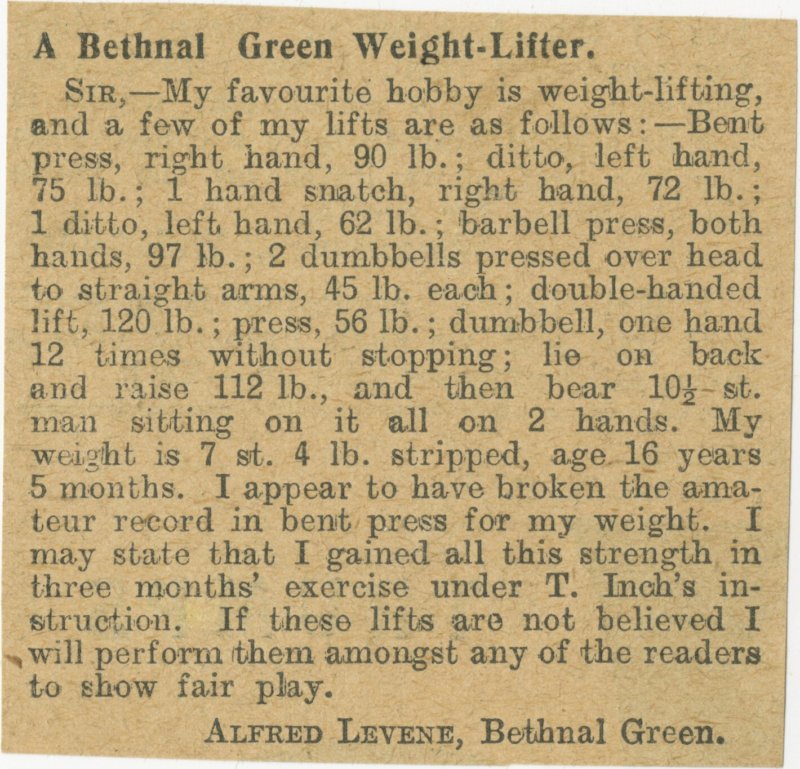 A Bethnal Green Weight-Lifter
