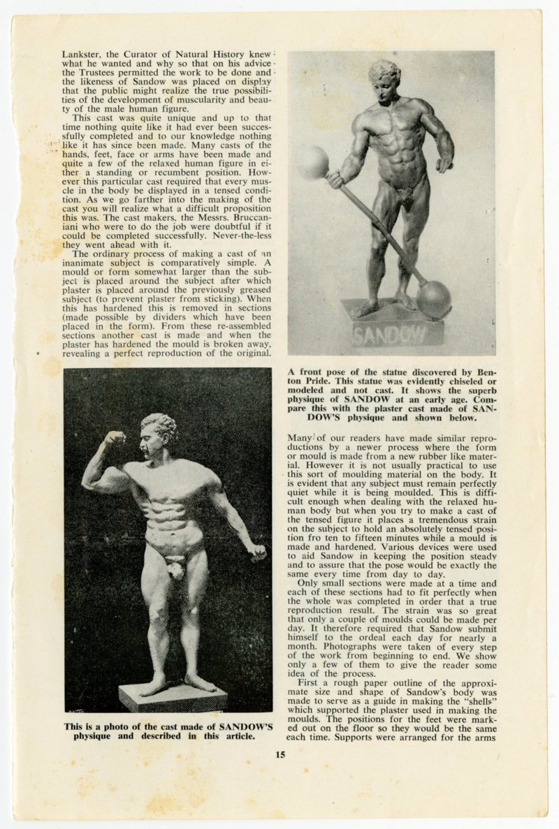 Want a Cast of Your Body? The Story of the Famous Sandow Statue continued