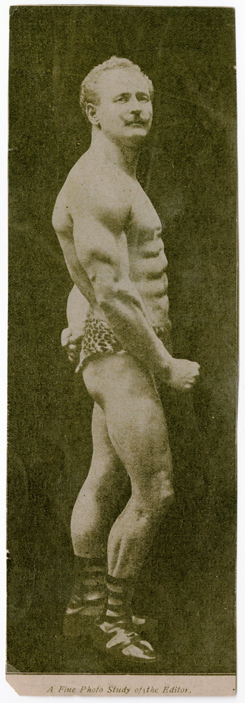 Sandow posing in side tricep pose