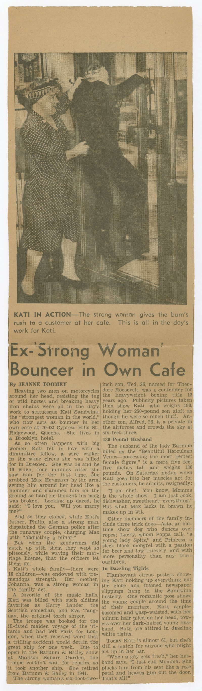 Ex-Strong Woman Bouncer in Own Café