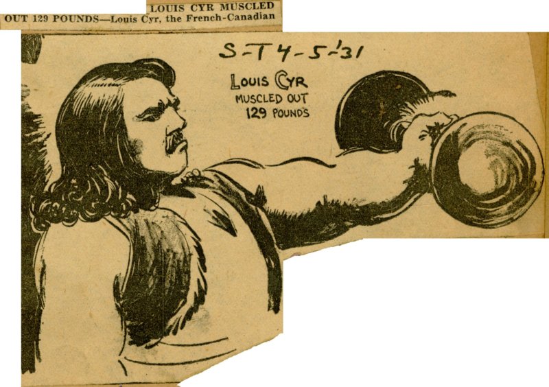Page 4 detail - Louis Cyr muscled out 129 pounds