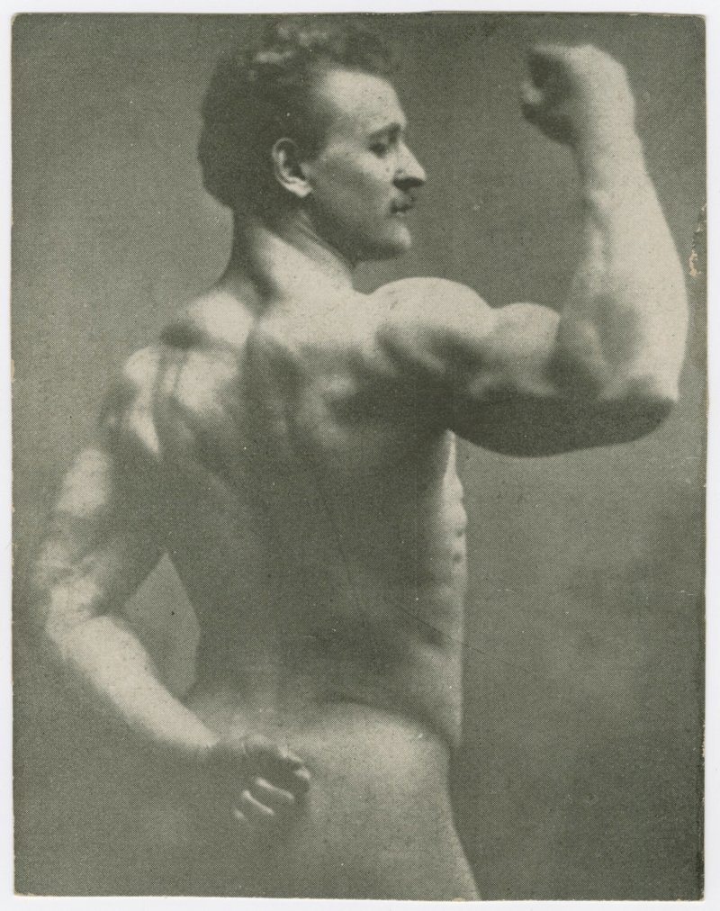 Eugen Sandow rear single bicep pose
