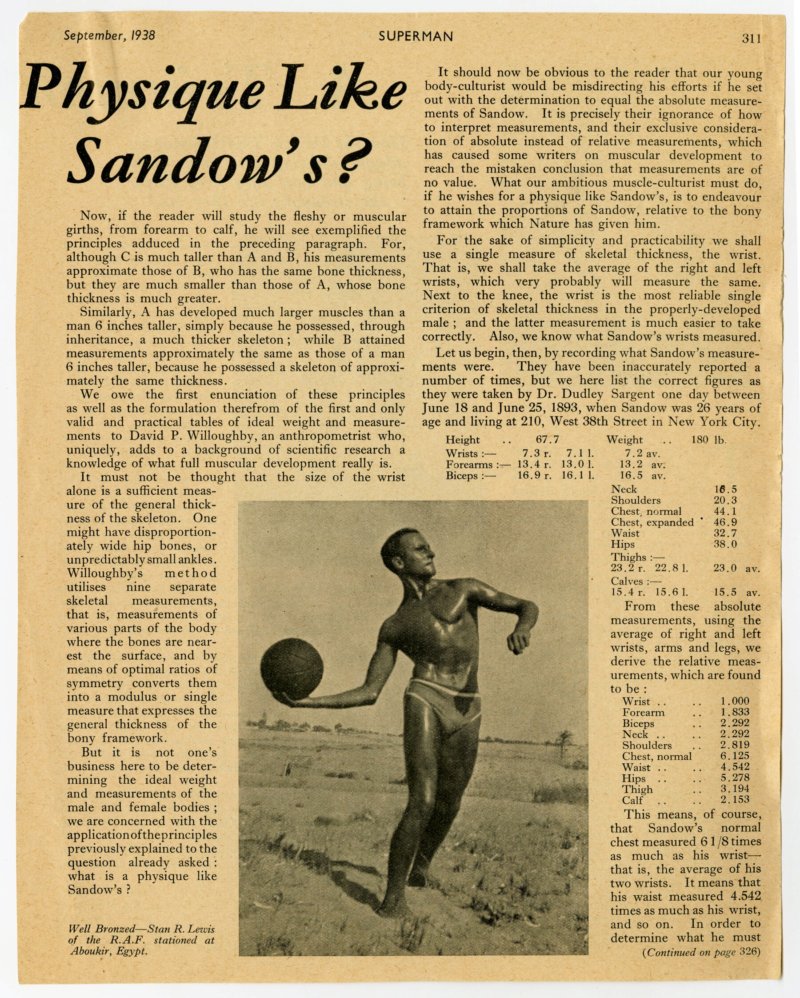 What is a Physique Like Sandow's? continued