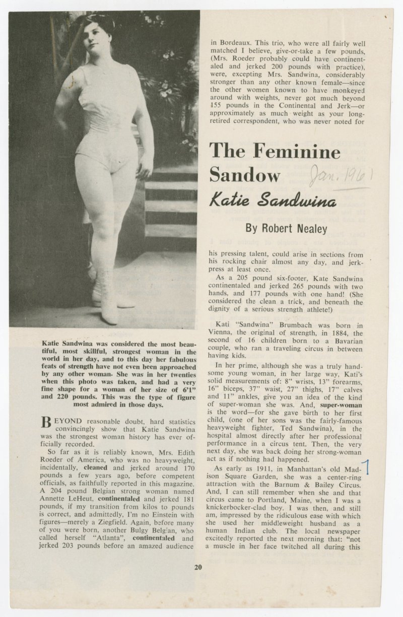 The Feminine Sandow - Katie Sandwina