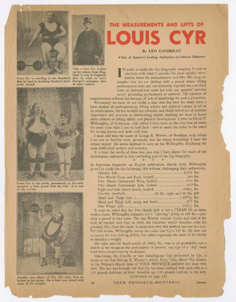 The Life of Louis Cyr Part V