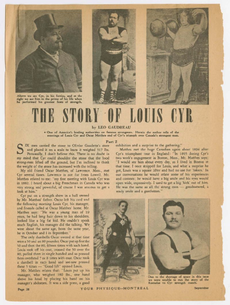 The Life of Louis Cyr Part II