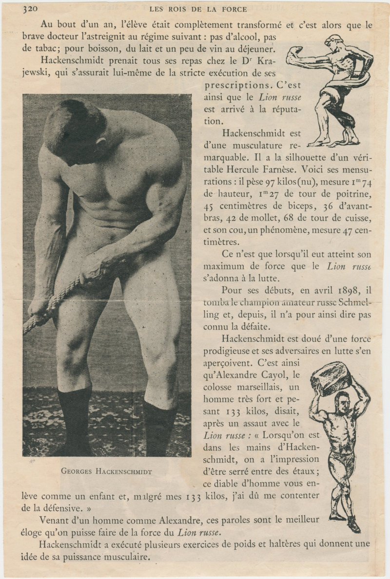Article with photo of Georges Hackenschmidt