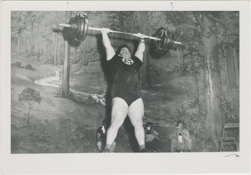 Photo of Paul Anderson performing a clean and jerk