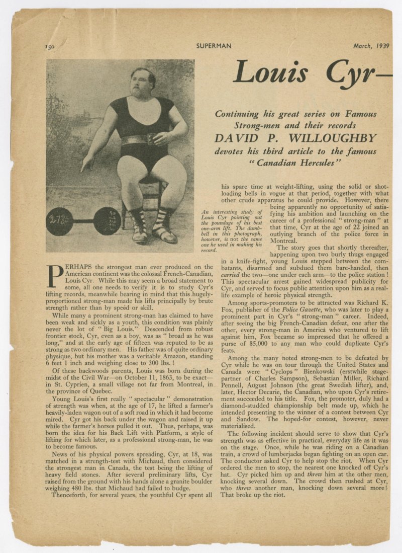 Louis Cyr - Mightiest of all Strong-men